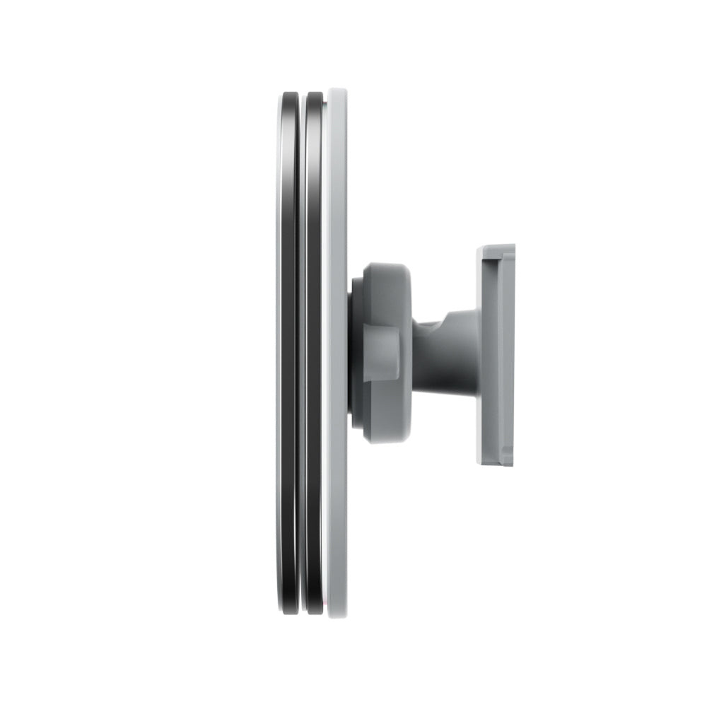 Door handle with a metallic finish on a white background