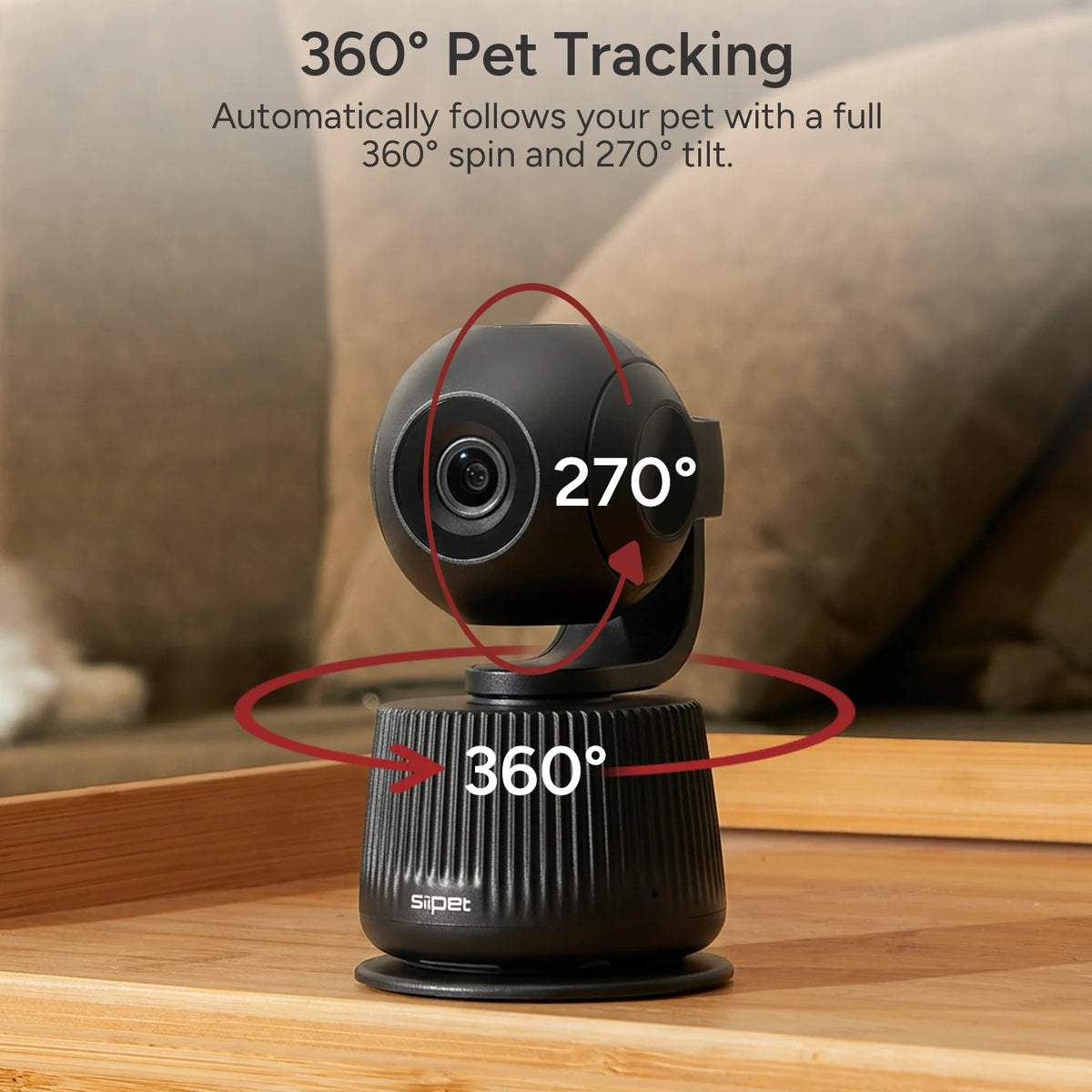 SiiPet PawTrack AI Pet Camera with Auto Tracking & 360° Pan