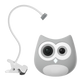 Gray owl-shaped camera with a clip on a white background